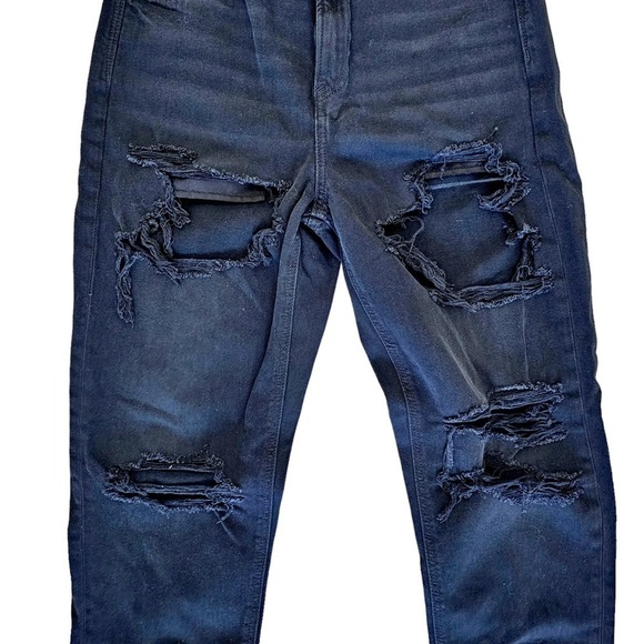 American Eagle Outfitters Mom Jeans destroyed black  size 4 - Picture 4 of 11